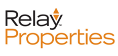 The image is a logo for a company named Relay Properties.